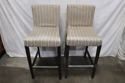 Pair painted black club chairs
