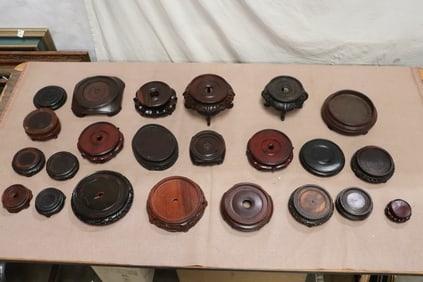 Large lot of wood stands