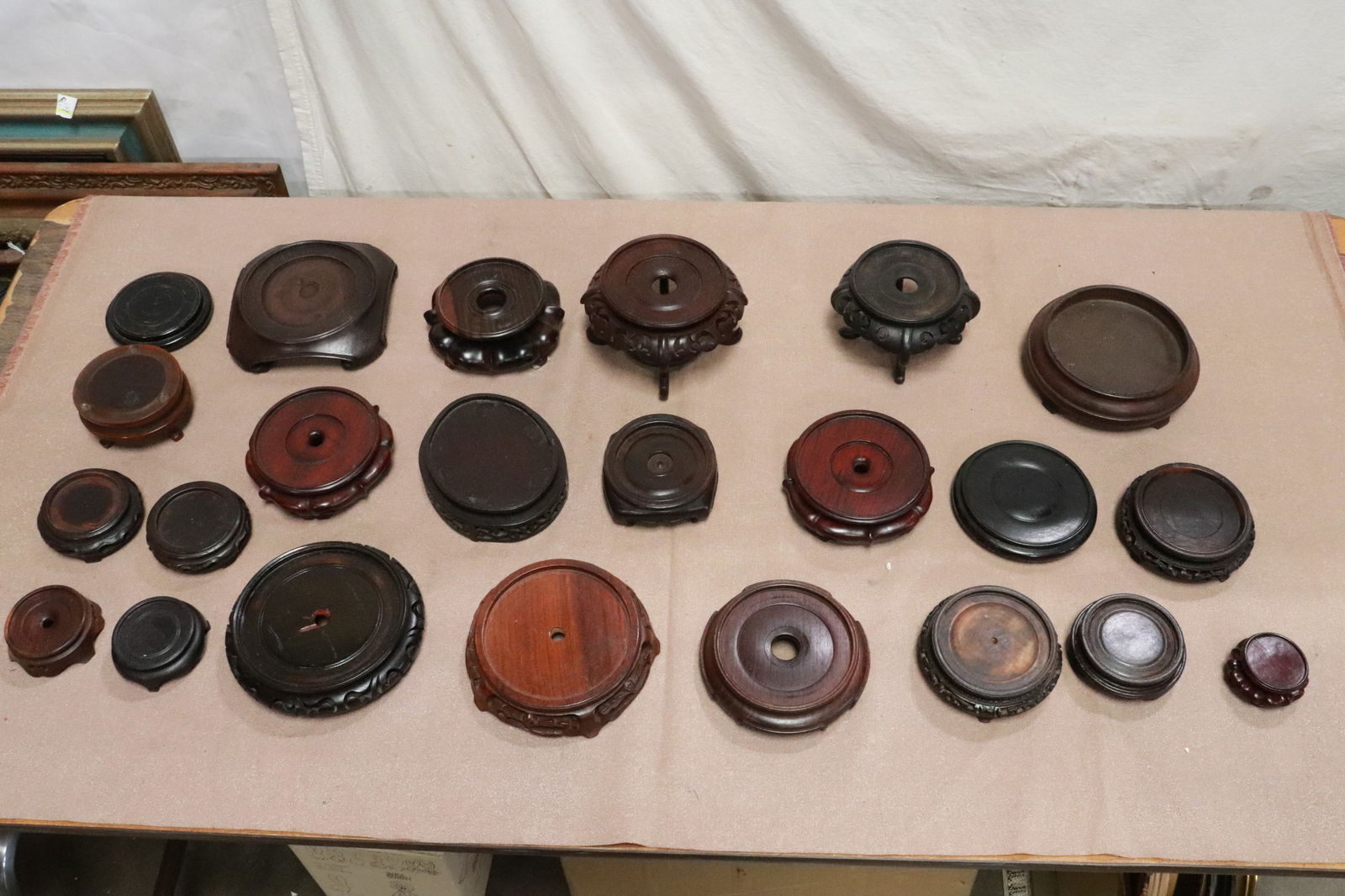 Large lot of wood stands (1 of 13)