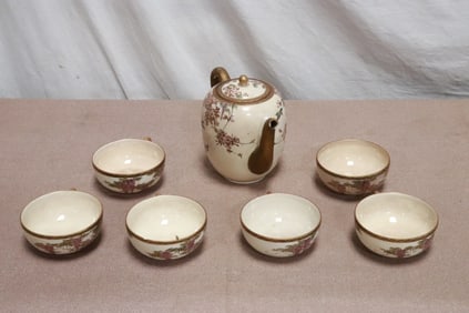 6 pieces Japanese antique satsuma tea set