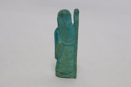 Antique Chinese turquoise carved deity
