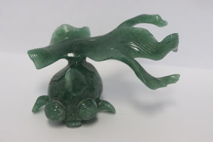 Vintage aventurine carved goldfish