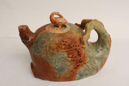Fine stone carved teapot