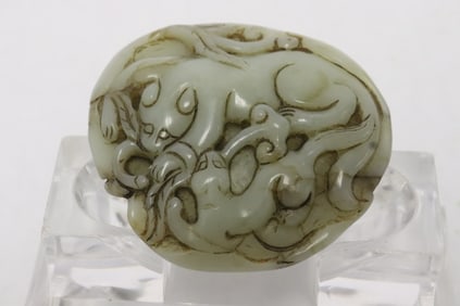 Jade like stone carved ornament