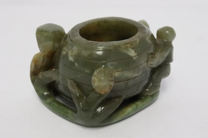 A jade like stone carved brush wash