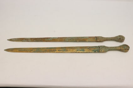 2 bronze swords