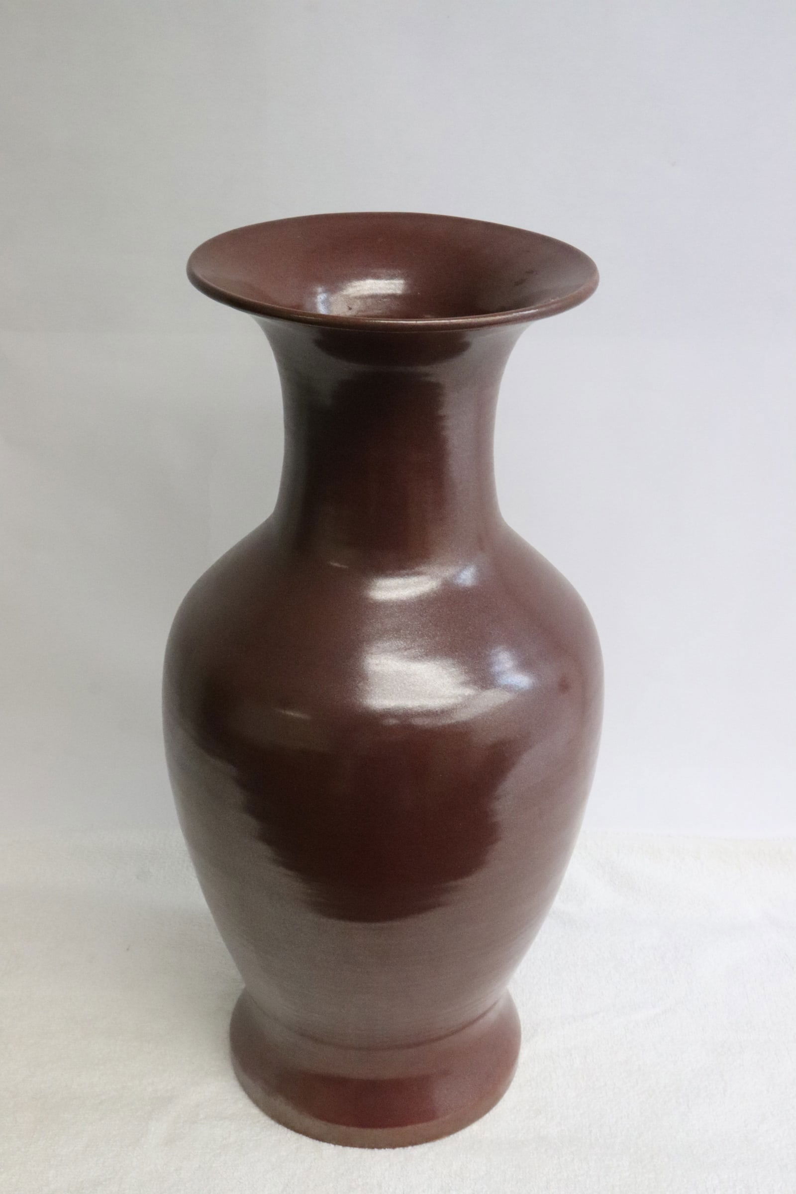 Large brown glazed porcelain vase (1 of 9)