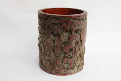 Fine Chinese bamboo carved brush holder