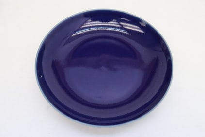 Chinese blue glazed porcelain plate