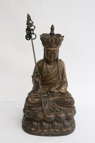 Chinese bronze sculpture of deity