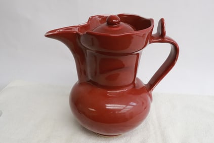 Chinese red glazed porcelain wine ewer