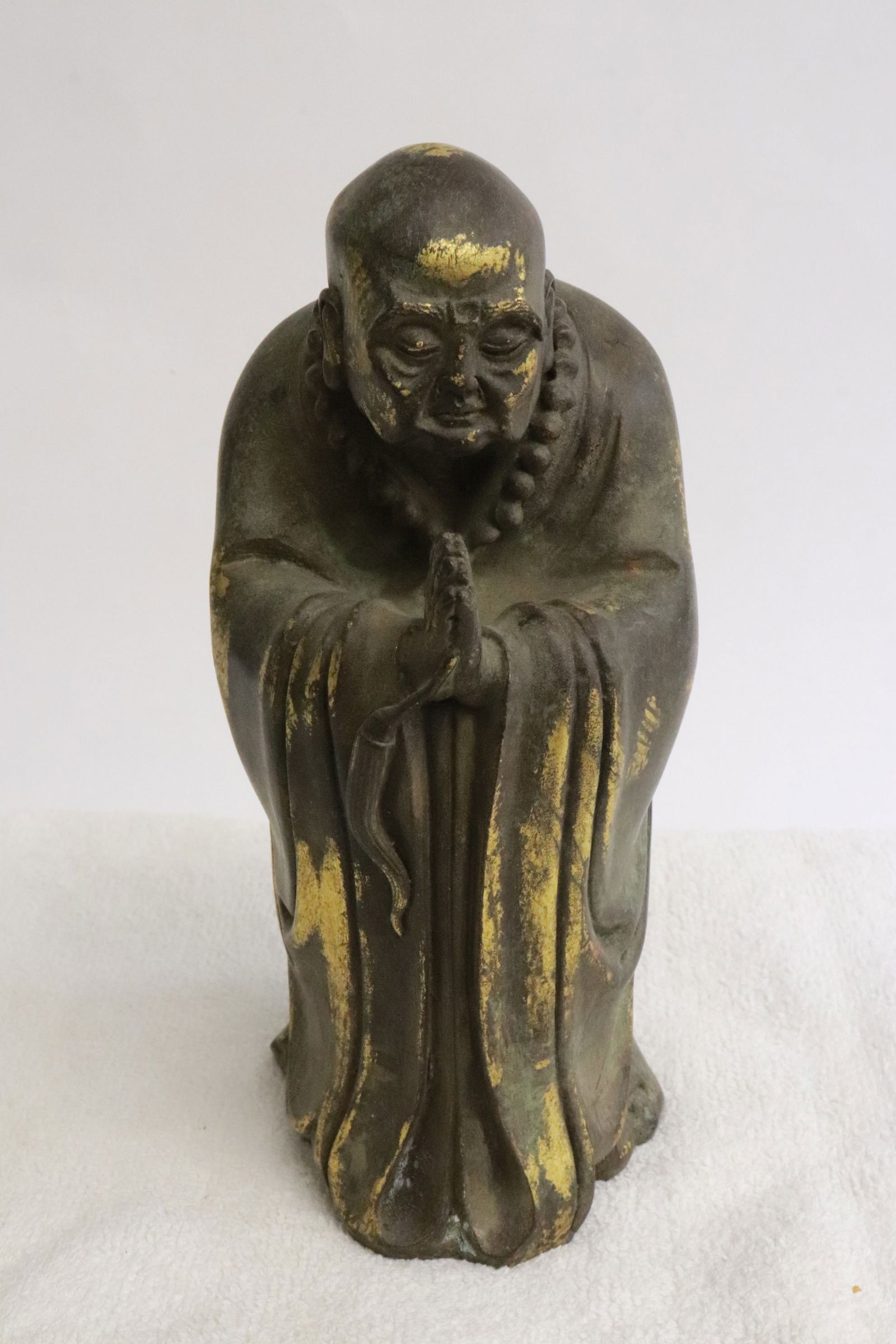 Chinese bronze sculpture of deity: Chinese bronze sculpture of deity, 7.4"H