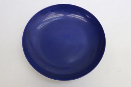 Chinese blue glazed porcelain plate