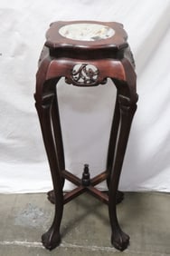 Marble top rosewood pedestal stand
