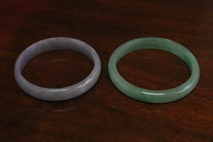 2 jadeite like bangles