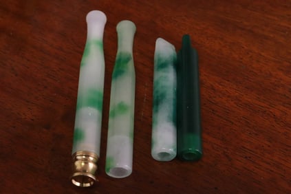 4 jadeite like cigarette holders