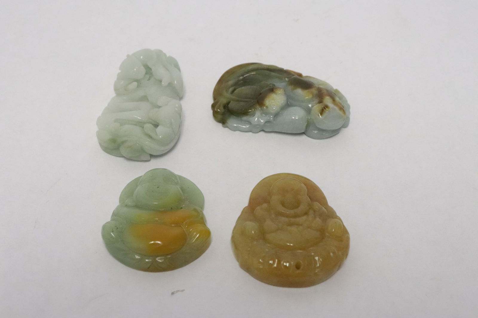 4 Chinese jadeite like stone carvings (1 of 10)