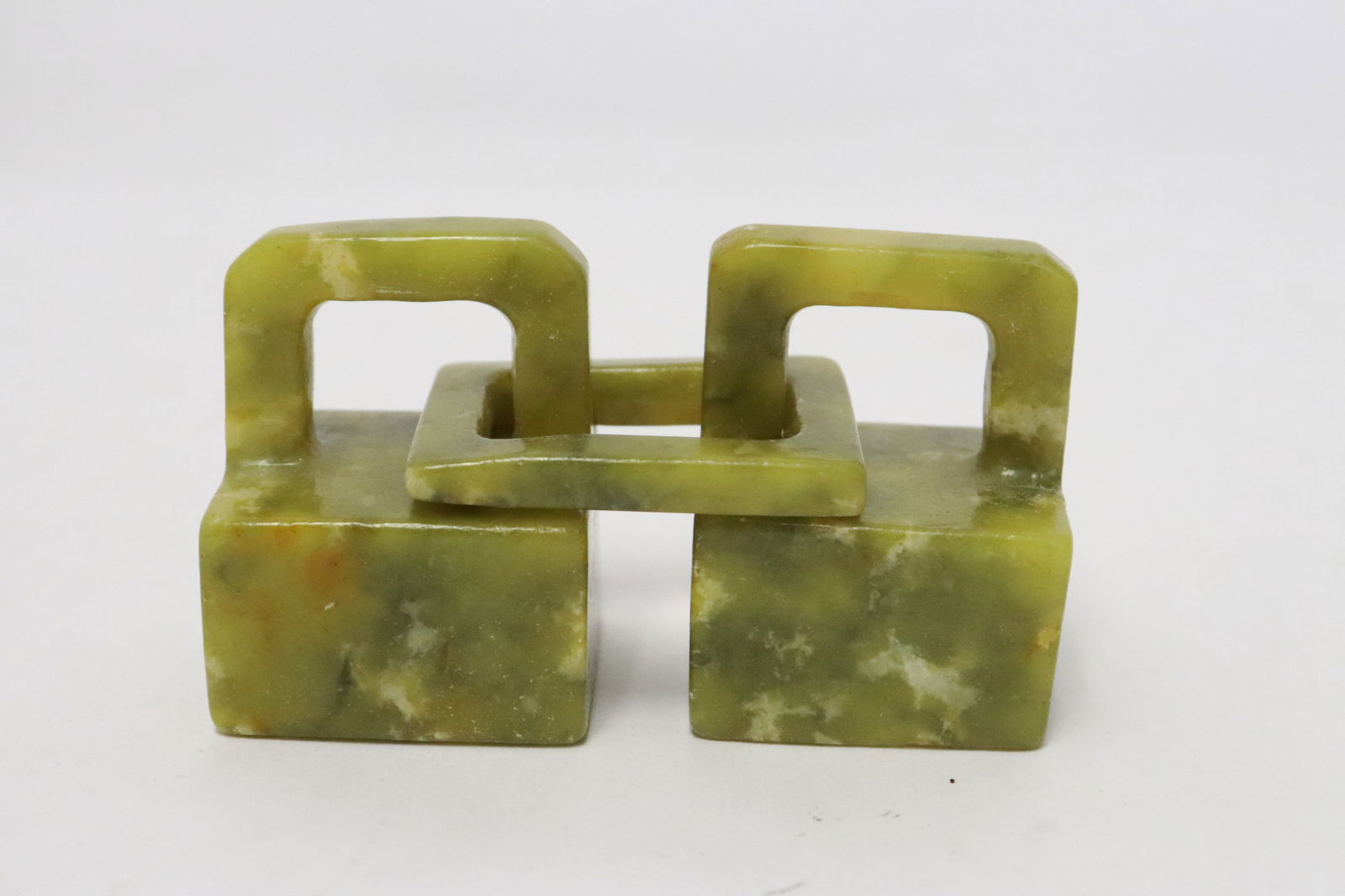 Jade like stone carved seal: Jade like stone carved seal, 4.15"x1.35"x1.35"