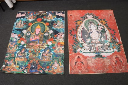 2 thangka style panels