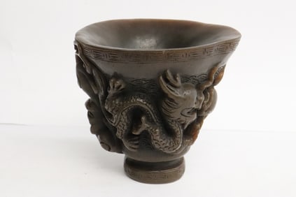 A horn style libation cup