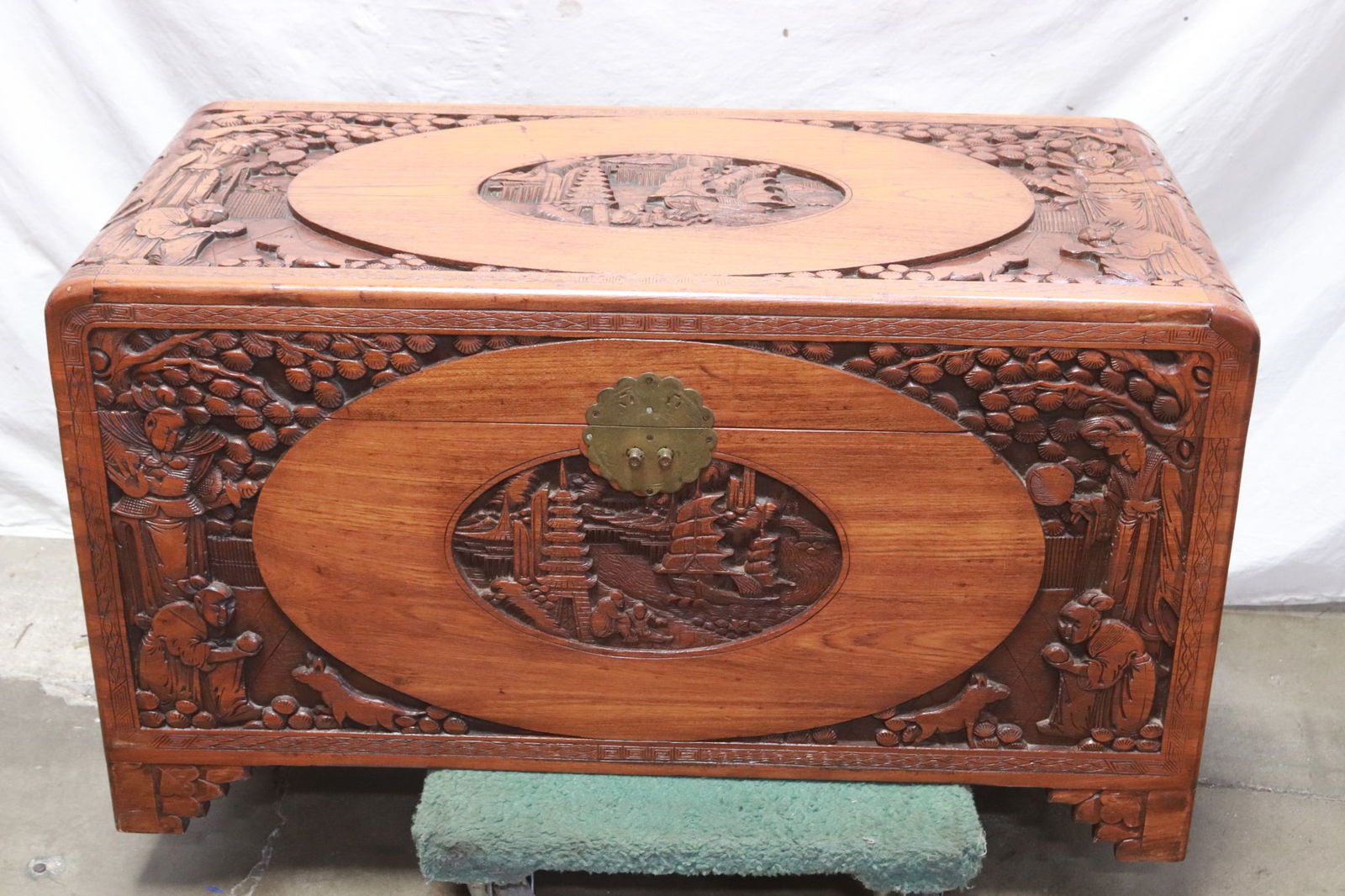A large Chinese camphor wood storage chest (1 of 9)
