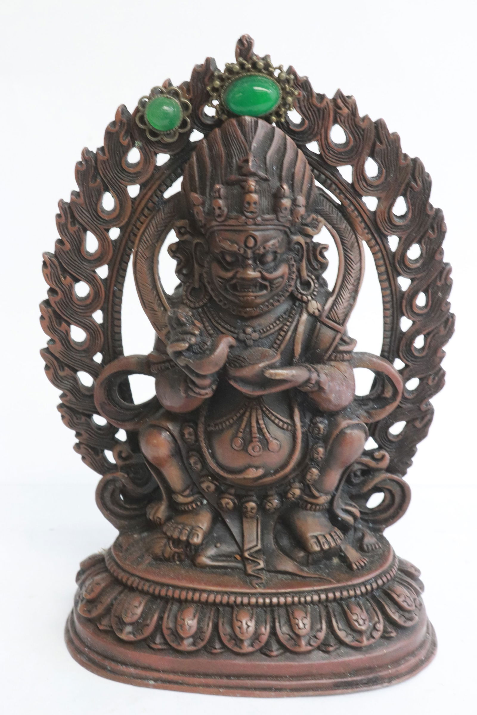 Fine copper sculpture of deity: Fine copper sculpture of deity, 6.4"H