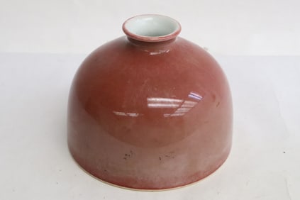 Vintage Chinese red glazed porcelain water dripper
