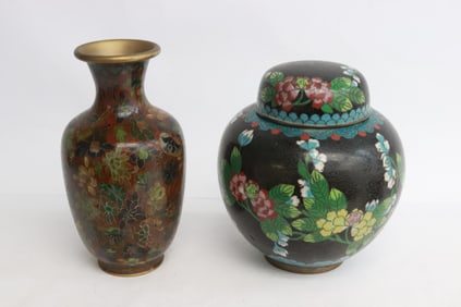 2 pieces Chinese cloisonne