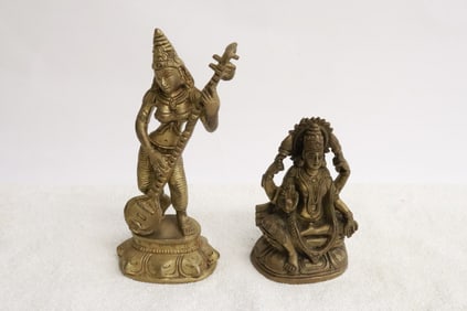2 South Asian bronze sculptures of deity