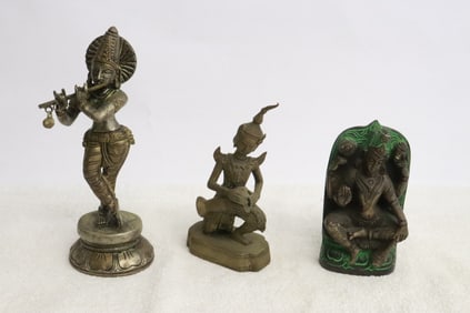 3 South Asian bronze sculptures of deity