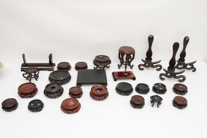 Lot of Chinese wood stands
