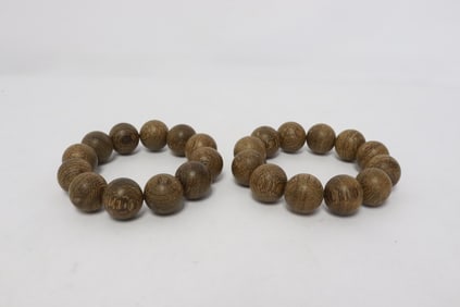 2 chenxiang wood bead bracelets