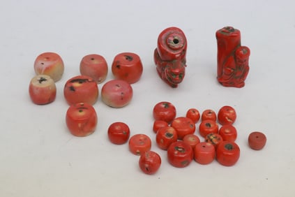 Bag of loose coral beads