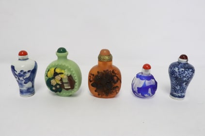 5 snuff bottles
