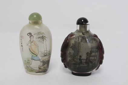 2 inside painted snuff bottles