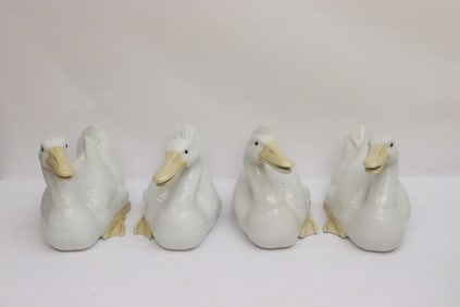4 Chinese porcelain ducks