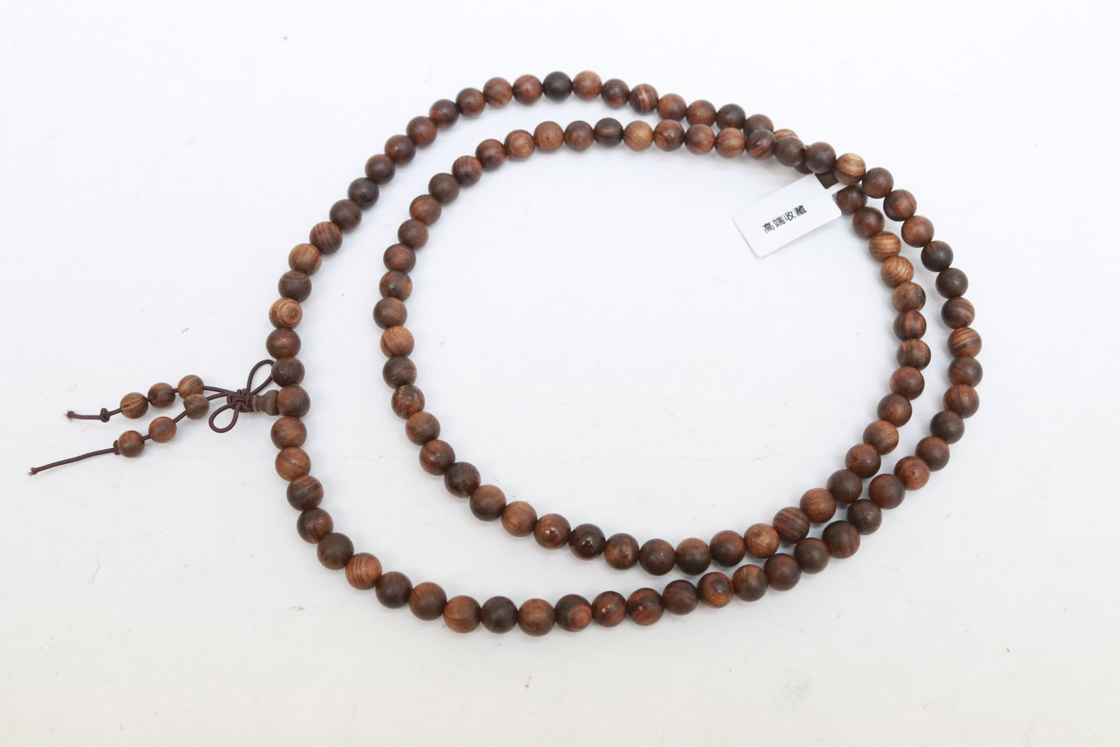 Huanghuali wood bead necklace: Huanghuali wood bead (0.3"x0.3"dia ea) necklace (35"L)