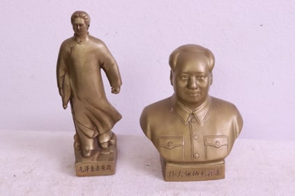 2 Chinese brass figures