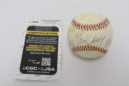 Steve Garvey signed baseball, dated, w/ certificate