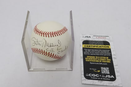 Stan Musial signed baseball, dated, w/ certificate