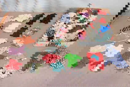 Large lot of vintage doll clothes