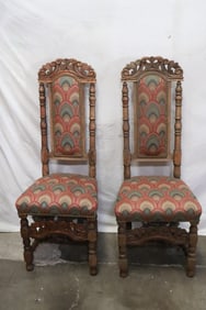Pair Italian 18th/19th century carved side chairs