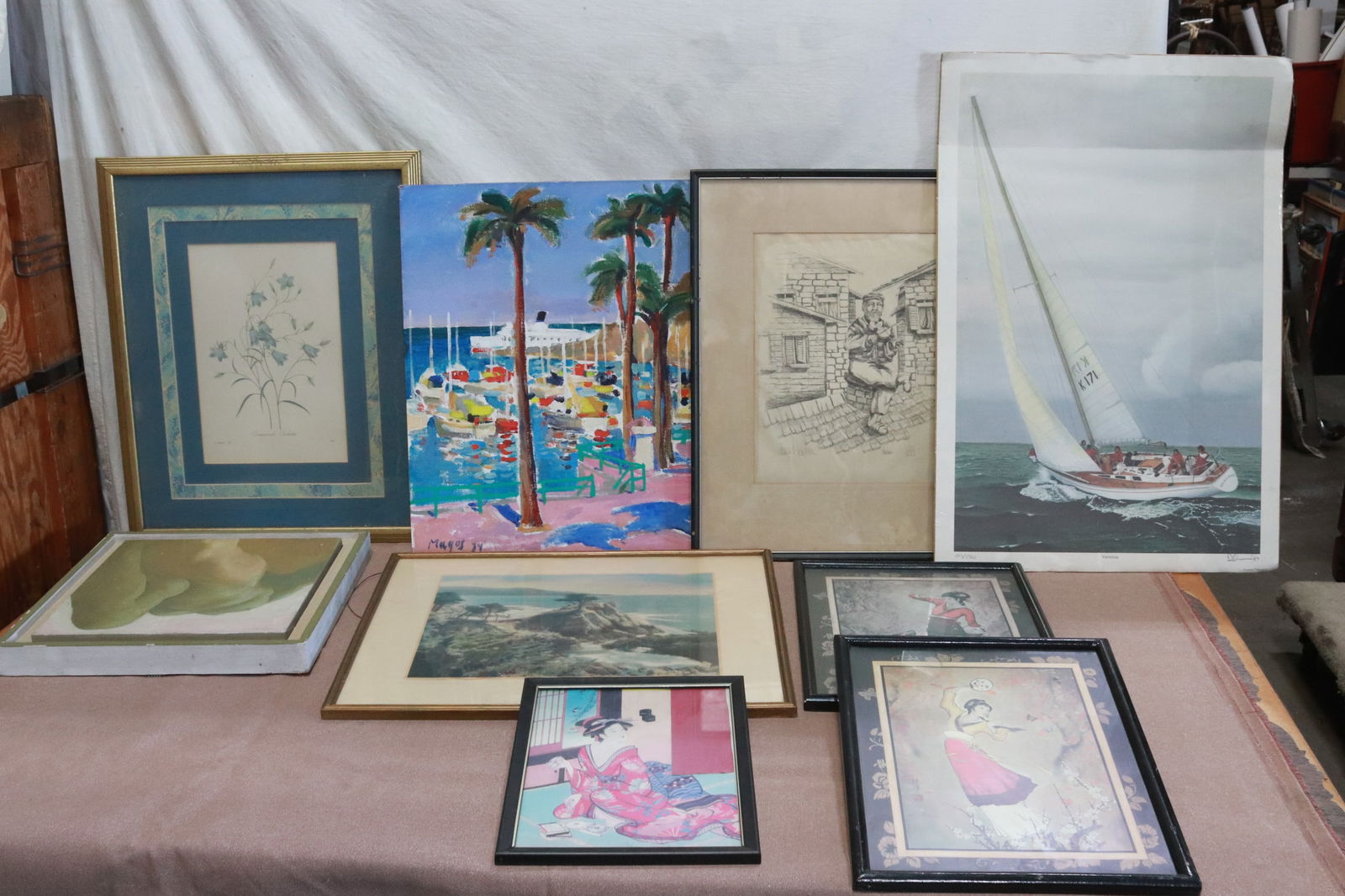 9 pieces wall arts; paintings, etchings, etc. (1 of 9)