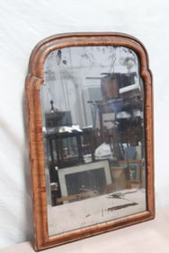 19th century burl walnut framed wall mirror