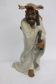 Shiwan yao earthenware sculpture w/ maker's mark