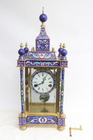 Chinese cloisonne cased table clock