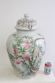 A massive Chinese famille rose covered jar