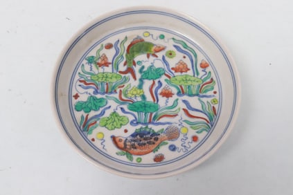 Chinese doucai porcelain plate