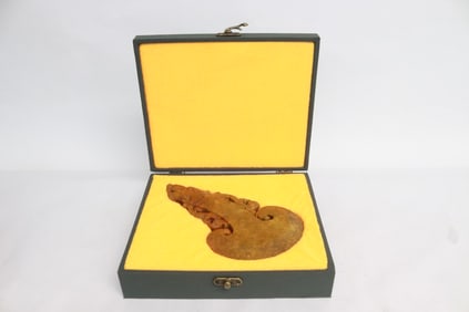 Stone carved ornament in fitted box