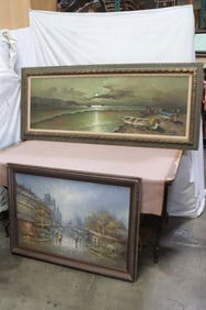 2 large oil paintings